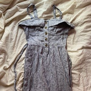 American Eagle Striped Jumpsuit with Flattering Waist